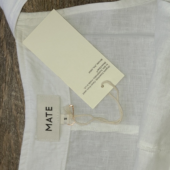 NWT! Mate the Label Maya Linen Overalls - White - Picture 8 of 15